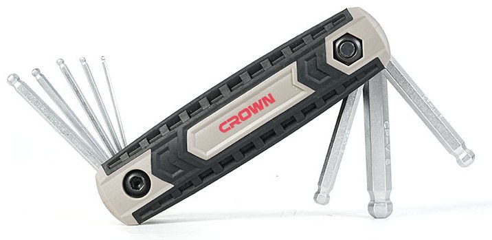 Ball-end hex key set CROWN CPHOF-BMAX08, 8 pieces