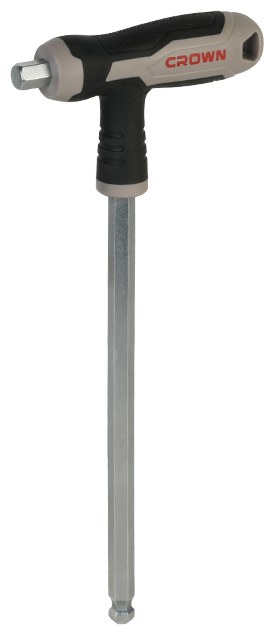 T-handle ball-end hex key CROWN CPHOH-BMA10200, 10 mm, length 200 mm