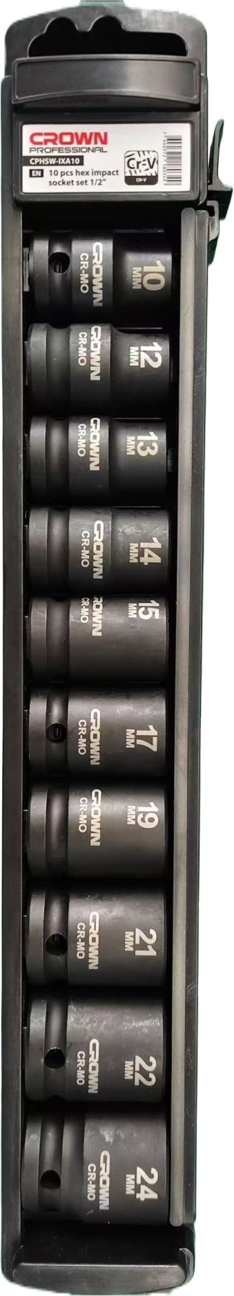Набор ударных удлинённых головок CROWN CPHSW-IXB10, 1/2", 10 шт