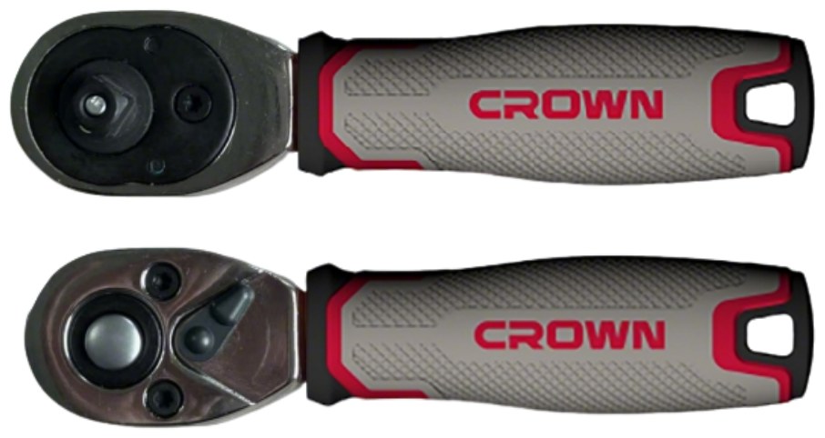 Ключ трещоточный с короткой рукояткой CROWN CPHSW-RHL38, 3/8", 72T