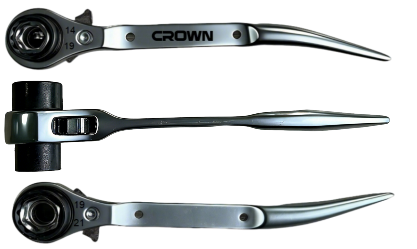 Ключ тріскачковий торцевий 4-в-1 CROWN CPHSW-RM4C, 17-19-21-24mm