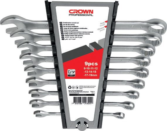 Набор ключей с трещоткой CROWN CPHWC-XA9, 9 предметов