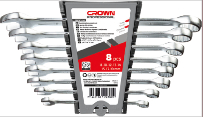 Набір ключів ріжково-накидних CROWN CPHWC-XB8, 8 предметів