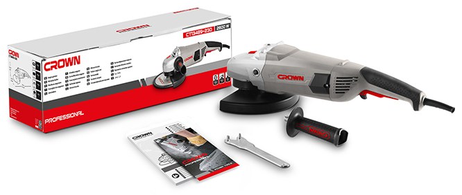 Angle grinder CROWN CT13489-230S, 2600 W, 230 mm