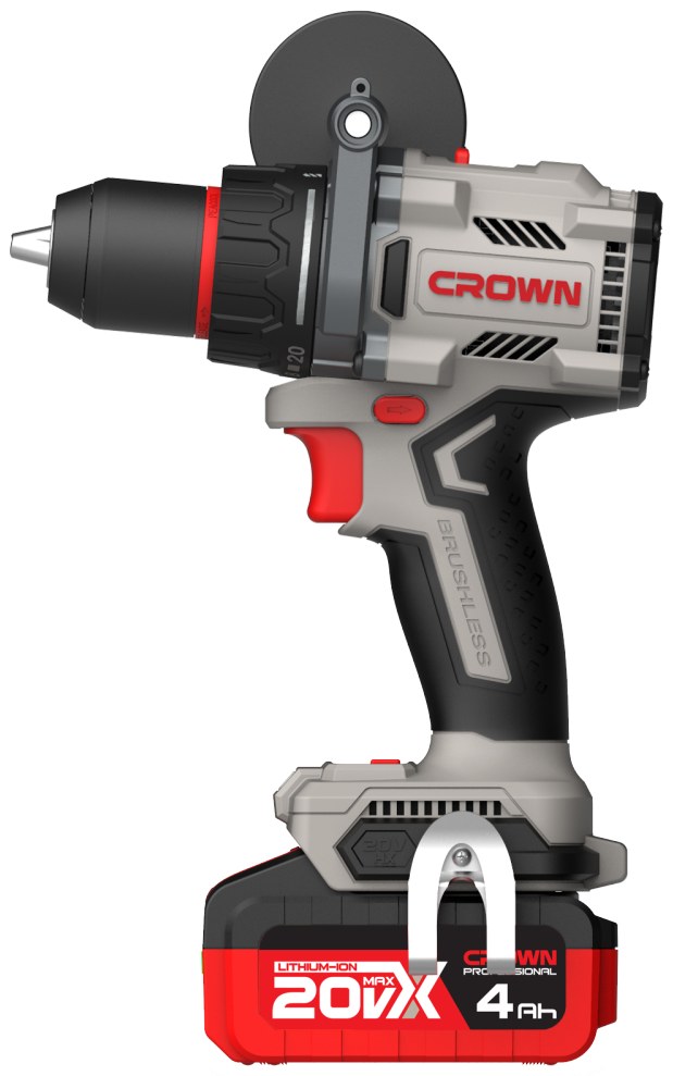 Акумуляторний дриль-шуруповерт CROWN CT21152HMX-4 BMC, 20 В, 4 А·год, 160 Н·м