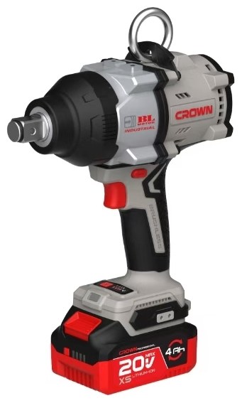 Аккумуляторный ударный гайковёрт CROWN CT22072XS-8C4 BMC, 5 А·ч