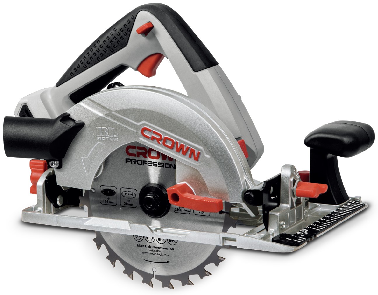 Аккумуляторная циркулярная пила CROWN CT25002-165HX, 20 В, 4.0 А·ч, 165 мм