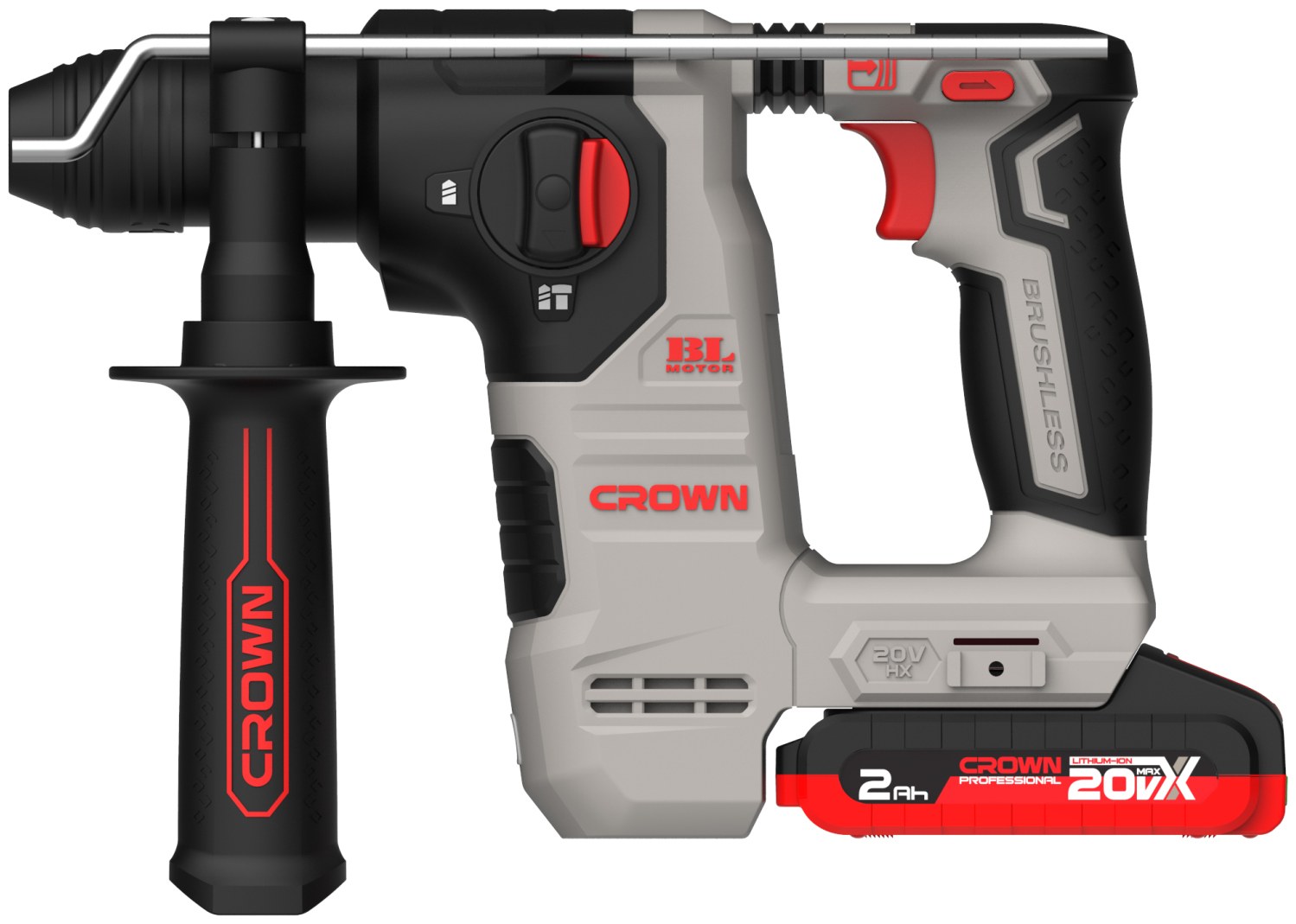 Акумуляторний перфоратор CROWN CT28018HX, 20 В, 2 А·год, 16 мм