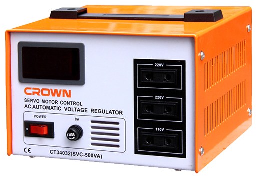 Стабилизатор напряжения CROWN CT34036, 3000 Вт, выход 220 В