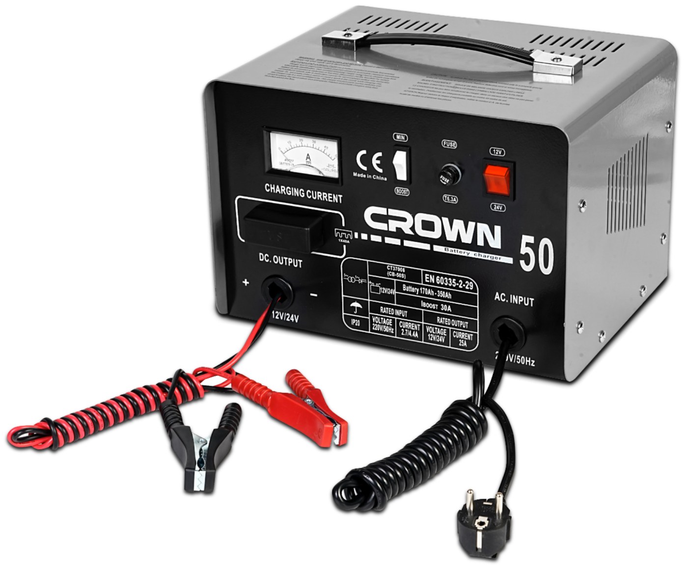 Зарядний пристрій для акумуляторів CROWN CT37006, 24 В