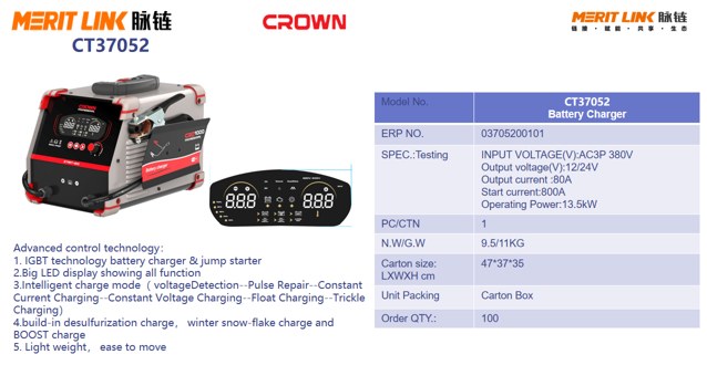 Зарядное устройство для аккумуляторов CROWN CT37052