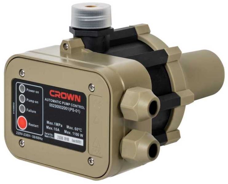 Контролер тиску для насоса CROWN PS-01, 1100 Вт, 1", 2.2 бар